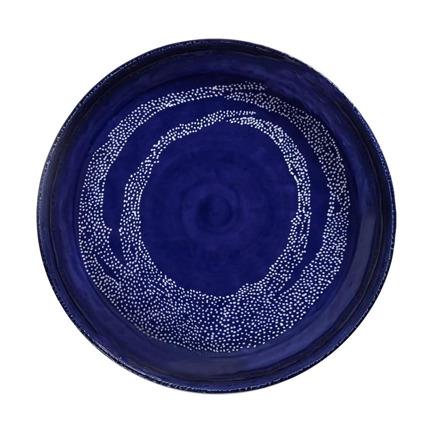 Ottolenghi Feast Serving Plate M Lapis Lazuli Swirl Dote White